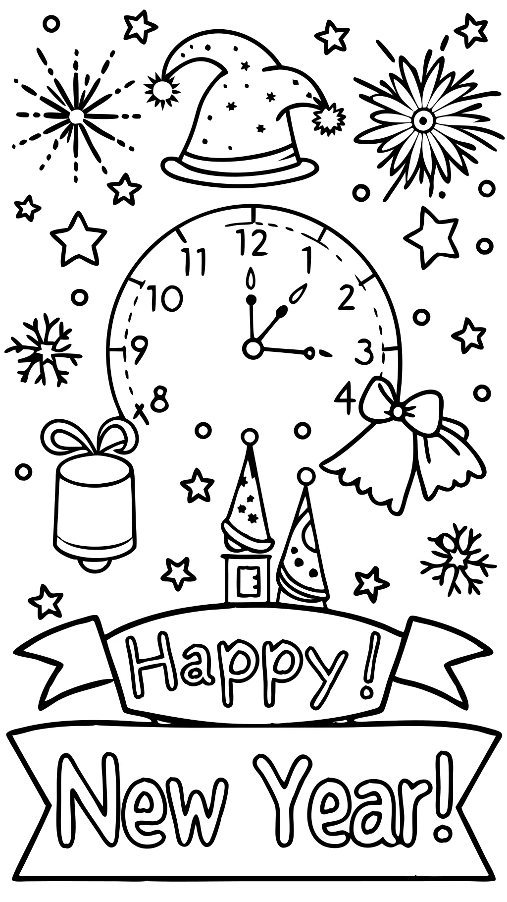 new years coloring page